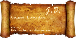 Geiger Domonkos névjegykártya